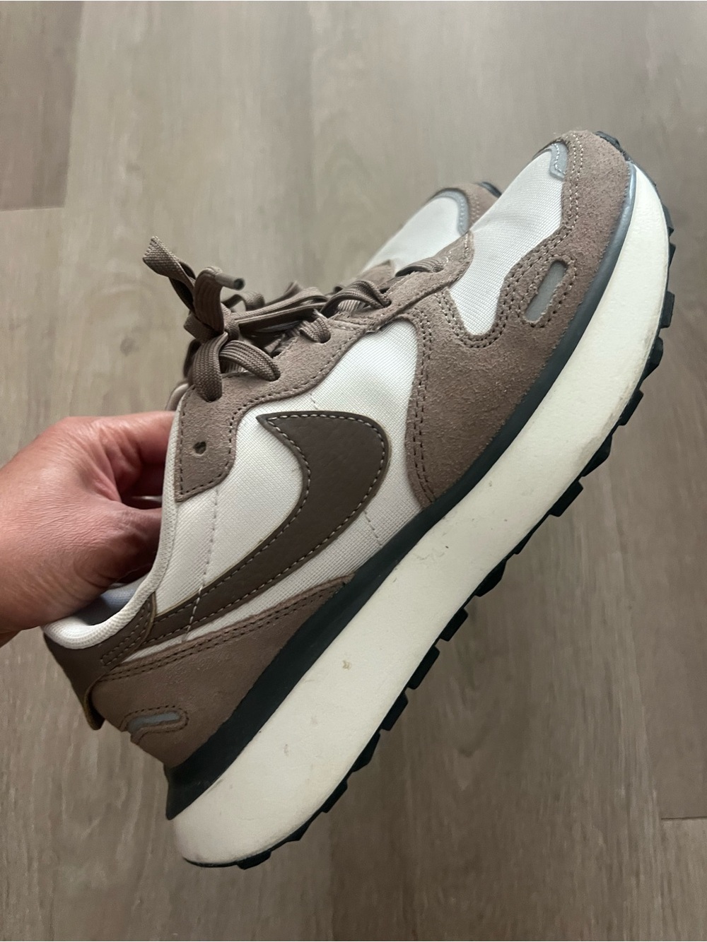 Nike Brown and White Suede